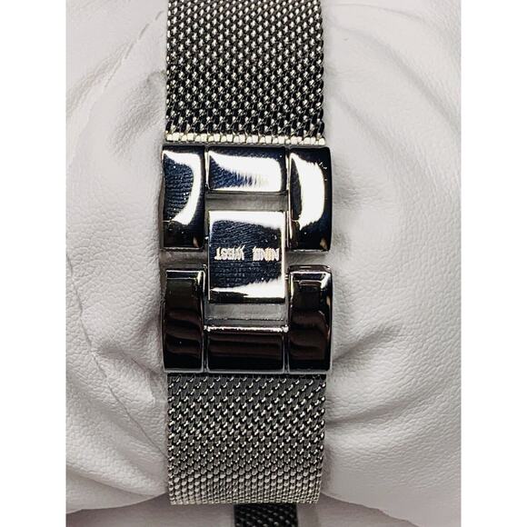 Nine West Women's Mesh Bracelet Watch Two Tone with Extra Extender - Picture 4 of 5